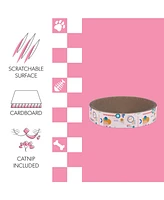The Licker Store Nelson Modern Cardboard Round Bowl Cat Scratcher with Catnip