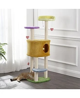 The Licker Store Aisling 4-Tier Modern Sisal Heart Cat Tree with Scratching Posts