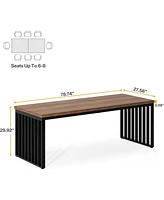 Tribesigns 78.74" Extra Long Computer Desk 2 Person Desk with Heavy Duty Metal Frame, Double Workstation Study Desk for Home Office
