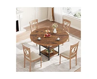 47-Inch Round Dining Table for 4: Featuring a 1.59-Inch Thick Top
