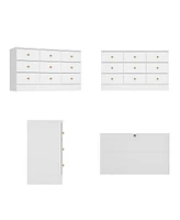 Homsee White Elegant Dresser With 9 Drawers