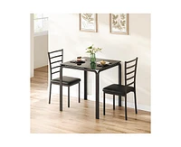 gaomon Dining Table for 2, Small Table and Chairs Set of 2, Dinette Set for 2, Square Dinner Table Set, 3 Piece Kitchen & Dining Room Sets for Small S