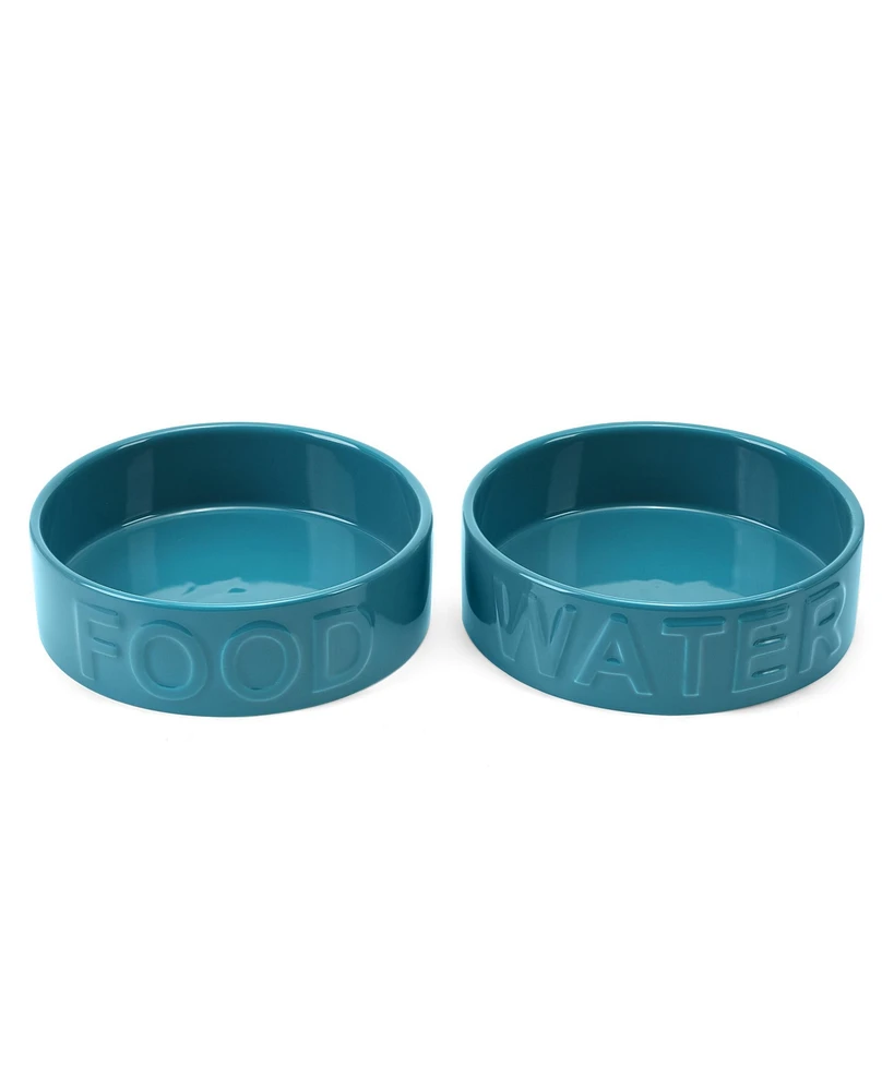 Park Life Designs Set of two Classic Collection ceramic food and water pet bowls