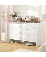 Homsee White Storage Dresser Organizer With 6 Drawers
