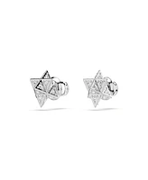 Swarovski Round Cut, Star, White, Rhodium Plated Dextera Stud Earrings