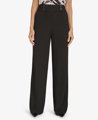 Calvin Klein Women's High Waist Wide-Leg Pants