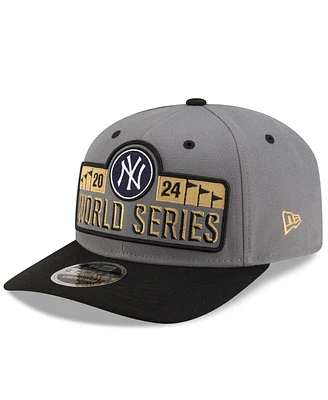 New Era Men's Gray New York Yankees 2024 American League Champions Locker Room 9SEVENTY Stretch-Snap Hat