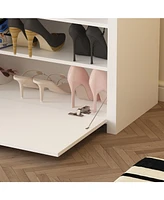 Famapy 21 Pair Expandable Shoe Storage Cabinet With Drawer