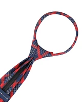 Tommy Hilfiger Boys Doyers Plaid Pre-Tied Zipper Necktie