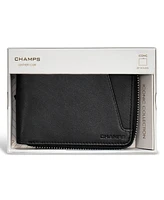 Champs Men's Iconic Collection Leather Zip Around Wallet