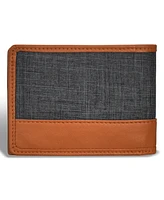 Champs Men's Denim Collection Leather Center Wing Wallet