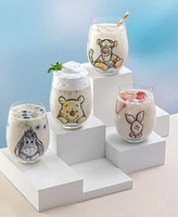 JoyJolt Disney Winnie Pooh Exploring Classic Stemless Wine Glasses, Set of 4