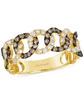 Le Vian Chocolatier Vanilla Diamond & Chocolate Diamond Chain Link Inspired Ring (3/4 ct. t.w.) in 14k Gold