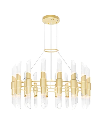 Cwi Lighting 22" Metal Croissant 36 Light Chandelier