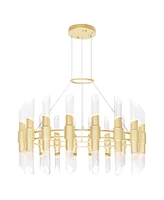 Cwi Lighting 22" Metal Croissant 36 Light Chandelier