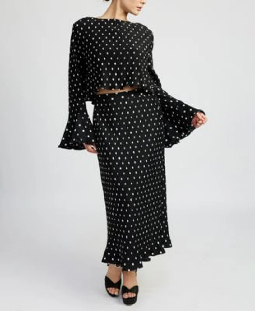 En Saison Darlene Polka Dot Swing Top Darlene Polka Dot Maxi Skirt