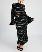 En Saison Darlene Polka Dot Swing Top Darlene Polka Dot Maxi Skirt