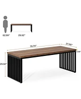 Tribesigns 78.74" Long Rectangle Industrial Dining Table for 6-8 Person, Dining Table Wood Kitchen Table with Heavy Duty Metal Frame