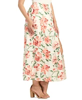 Bcx Women's Floral-Print Tiered Maxi Skirt