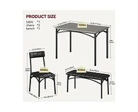 gaomon Dining Table Set for 5 Kitchen Table with 2 Upholstered Chairs and Bench 4 Pcs Rectangular Kitchen Table Set for Small Space Apartment Studio,G