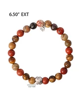 Lucky Brand Jasper Stone Beaded Stretch Bracelet - Natural Stone Jewelry for Men