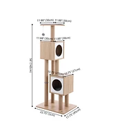 The Licker Store Sawyer 3-Tier Minimalist Jute Cat Tree Condo with Scratching posts