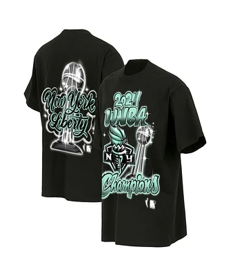 Round21 Men's and Women's Black New York Liberty 2024 Wnba Finals Champions Airbrush T-shirt