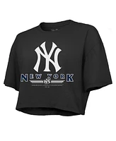 Fanatics Women's Black New York Yankees 2024 American League Champions Cropped Boxy T-shirt