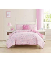 Alex Bella Dreaming Of Paris Pink 3 Piece All Season Reversible Cotton Quilt Set