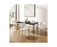 Homlux Set of 2 Modern Accent Chair Upholstered Wide Seat Dining Arm Chairs W/Open Curved Backrest for Kitchen&Living Room&Bedroom