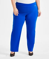 I.n.c. International Concepts Plus Mid-Rise Pull-On Straight-Leg Pants, Created for Macy's