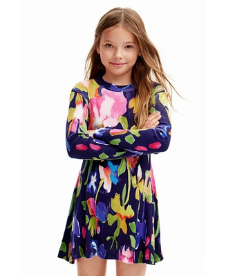 Desigual Girls Girls's Floral dress with a high neck