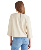 Steve Madden Women's Dee Faux-Leather 3/4-Sleeve Top