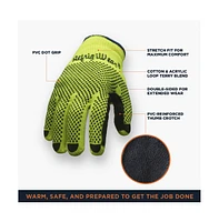 RefrigiWear Men's Midweight Double Sided Pvc Dot Grip Knit Work Gloves (Pack of 12 Pairs)