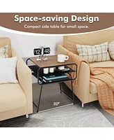 Gymax 3-tier Side End Sofa Display Table Compact Nightstand for Bedroom Living Room