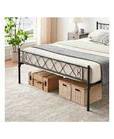 gaomon Twin/Queen Size Platform Bed Frame With Headboard, Heavy Duty Mattress Foundation With Metal Slats Support, No Box Spring Needed, Under Bed Sto