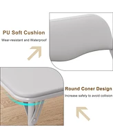 gaomon Boys and Girls Folding Table and Chairs Set of 3, Portable Table and Chair with Pu Soft Cushion