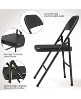 gaomon Folding Chairs Set of 4, Foldable Chairs with Metal Frame Hold Up to 350 Pounds