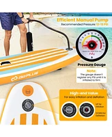 Hongge Inflatable Stand up Paddle Board with Adjustable Paddle and 3 Fins for Adults and Youths
