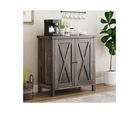 gaomon Buffet Cabinet Farmhouse Storage Cabinet with Doors and Shelves