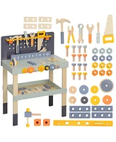 Qaba Toddler Tool Set, 49 Piece Kids Tool Bench Workbench Playset for 3-6