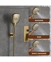 Mondawe 2 Function 10Inch Wall Mounted Dual Shower Heads System With Water Temperature Display