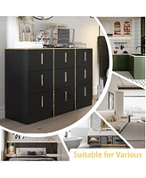 Homsee 6-Drawers Classic Wooden Dresser with Golden Handles