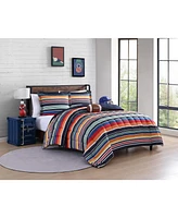 Alex + Bella Sportset Stripe Black Multi -Piece Soft Microfiber Comforter Set