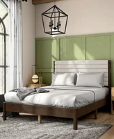 Furniture of America Adin Queen Size Boucle Fabric Upholstered Bed