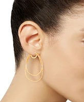 Simone I. Smith Double Polished Hoop Earrings in 18k Yellow Gold Over Sterling Silver