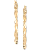 Simone I. Smith Twisted Hoop Earrings in 18k Yellow Gold Over Sterling Silver (45mm)