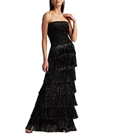 Tadashi Shoji Women's Shania Sequin Velvet Fringe Gown