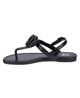 New York & Company Rosette Women's Single Flower Thong T-Strap Sandal