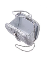 Nina Crystal and Stud Patterned Minaudiere Clutch
